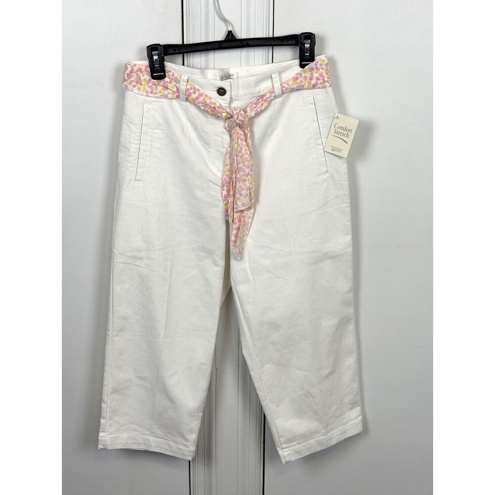 NWT Christopher & Banks womens white capri pants
